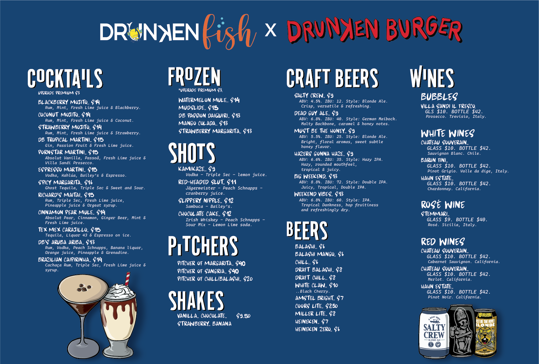Drunken Fish Aruba Menu