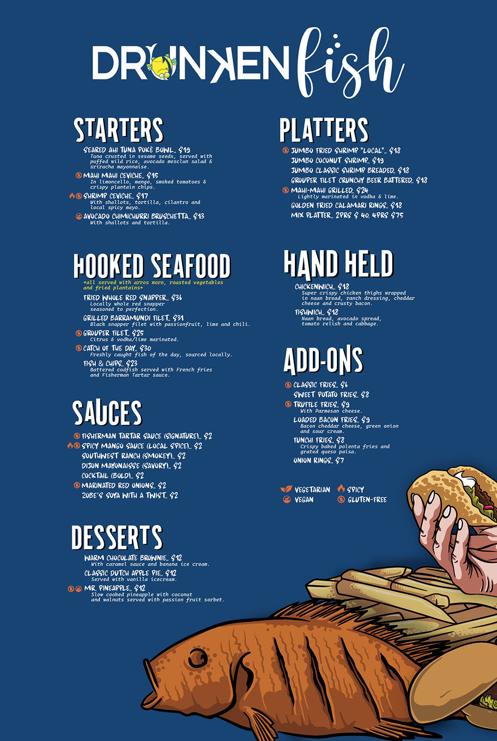 Drunken Fish Aruba Menu