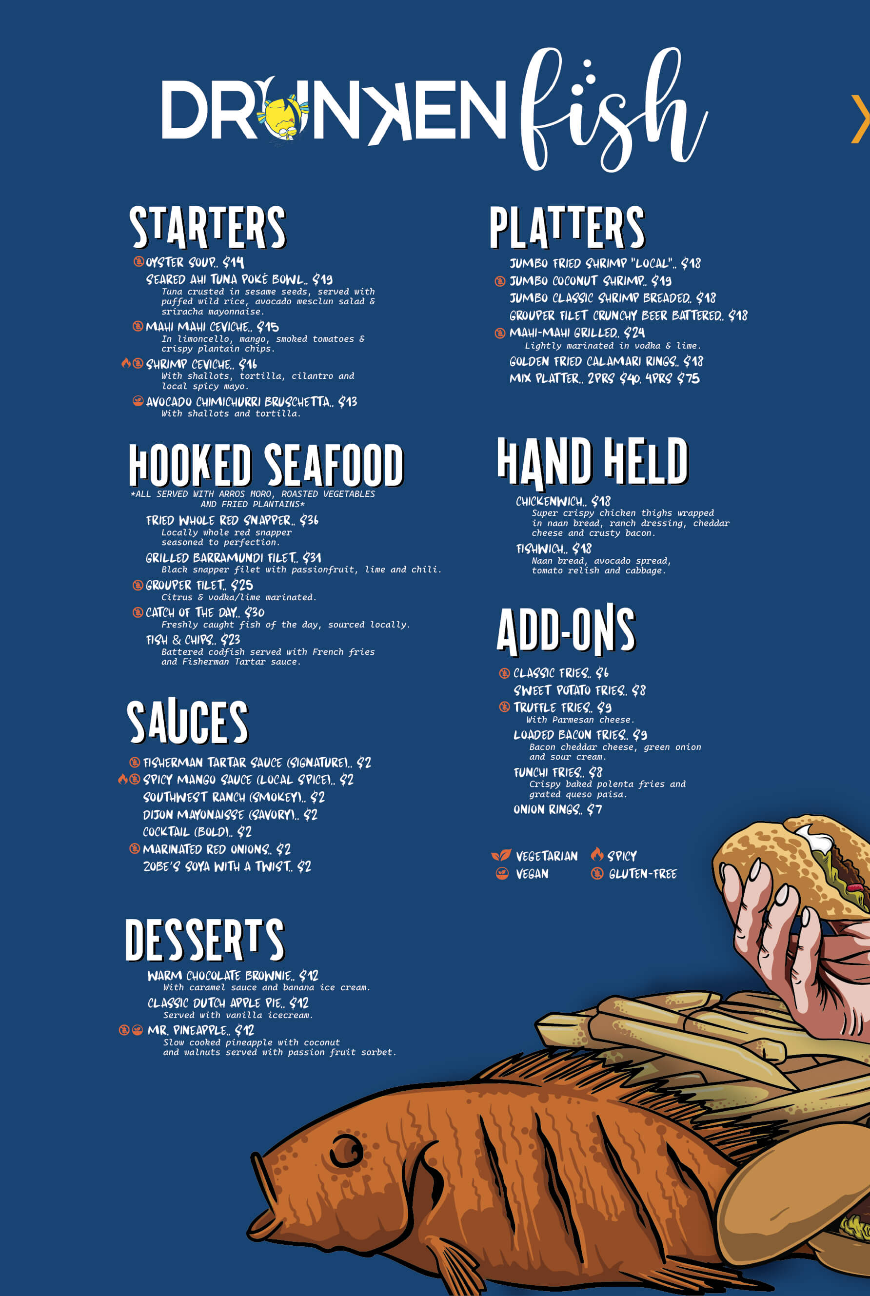 Drunken Fish Aruba Menu